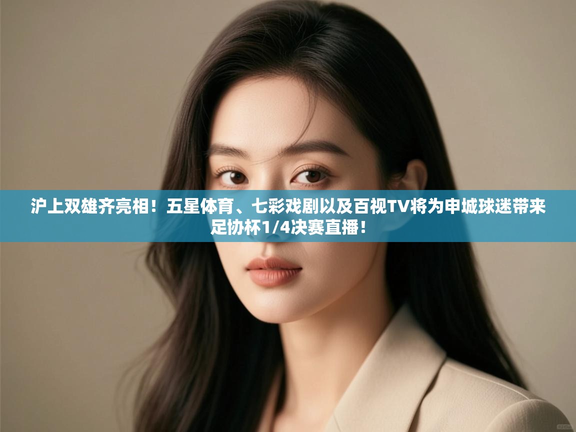 沪上双雄齐亮相！五星体育、七彩戏剧以及百视TV将为申城球迷带来足协杯1/4决赛直播！